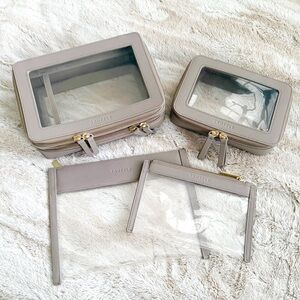 TRUFFLE Clarity Jetset Case and Clutch in Toffee Leather